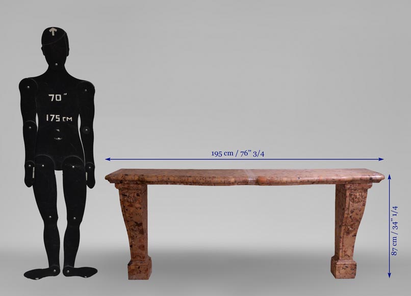 Important Napoleon III antique console in Aleppo breach marble Important Napoleon III antique console in Aleppo breach marble-9