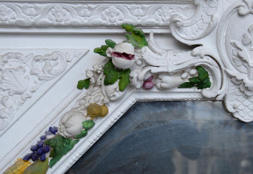 Napoleon III style overmantel pierglass with carved decoration of a garland of fruits Napoleon III style overmantel pierglass with carved decoration of a garland of fruits-2