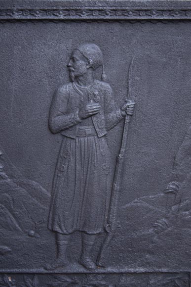 Modern orientalist fireback with soldier Modern orientalist fireback with soldier-1