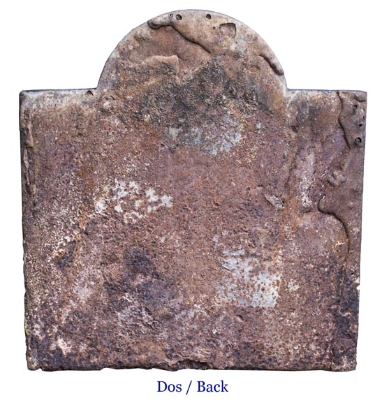 Cast iron fireback from the 17th century with French royal coat of arms Cast iron fireback from the 17th century with French royal coat of arms-4