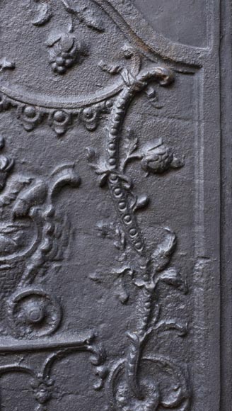 Modern fireback with Chinese-style decoration illustrating Modern fireback with Chinese-style decoration illustrating