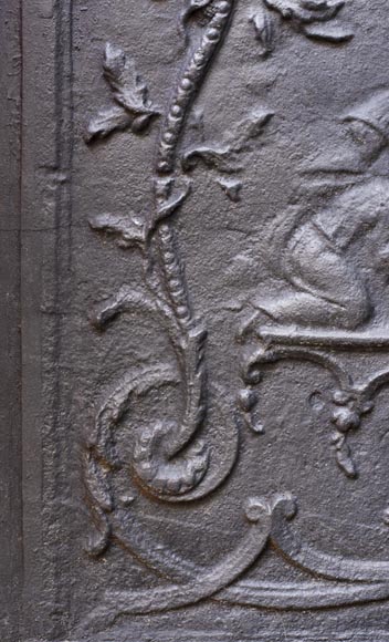 Modern fireback with Chinese-style decoration illustrating Modern fireback with Chinese-style decoration illustrating