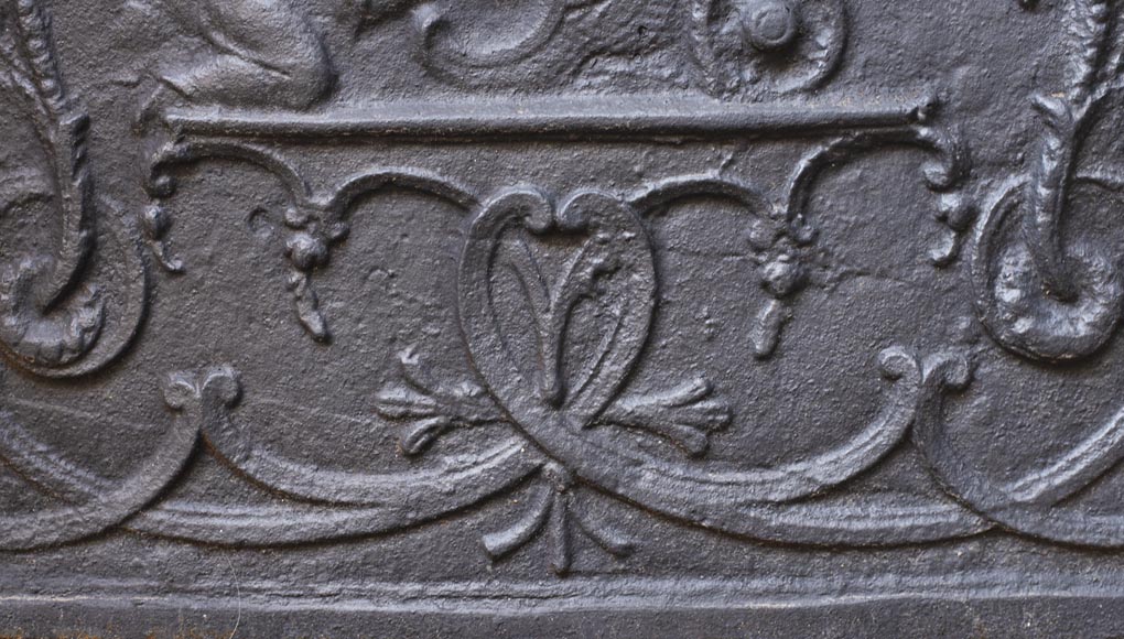 Modern fireback with Chinese-style decoration illustrating Modern fireback with Chinese-style decoration illustrating