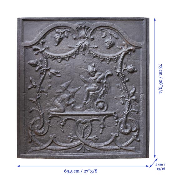 Modern fireback with Chinese-style decoration illustrating Modern fireback with Chinese-style decoration illustrating