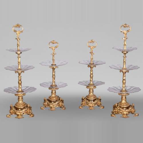 Napoleon III Style Gilt Bronze and Cut Crystal Centrepiece, circa 1850