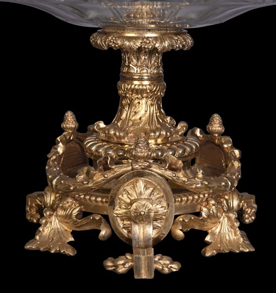 Napoleon III Style Gilt Bronze and Cut Crystal Centrepiece, circa 1850 Napoleon III Style Gilt Bronze and Cut Crystal Centrepiece, circa 1850-5