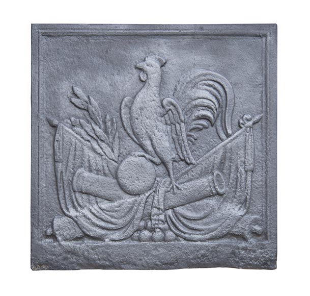 Modern fireback with the Gallic rooster decoration Modern fireback with the Gallic rooster decoration-0
