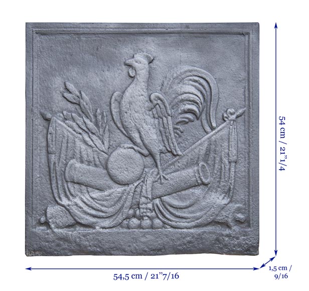Modern fireback with the Gallic rooster decoration Modern fireback with the Gallic rooster decoration-6