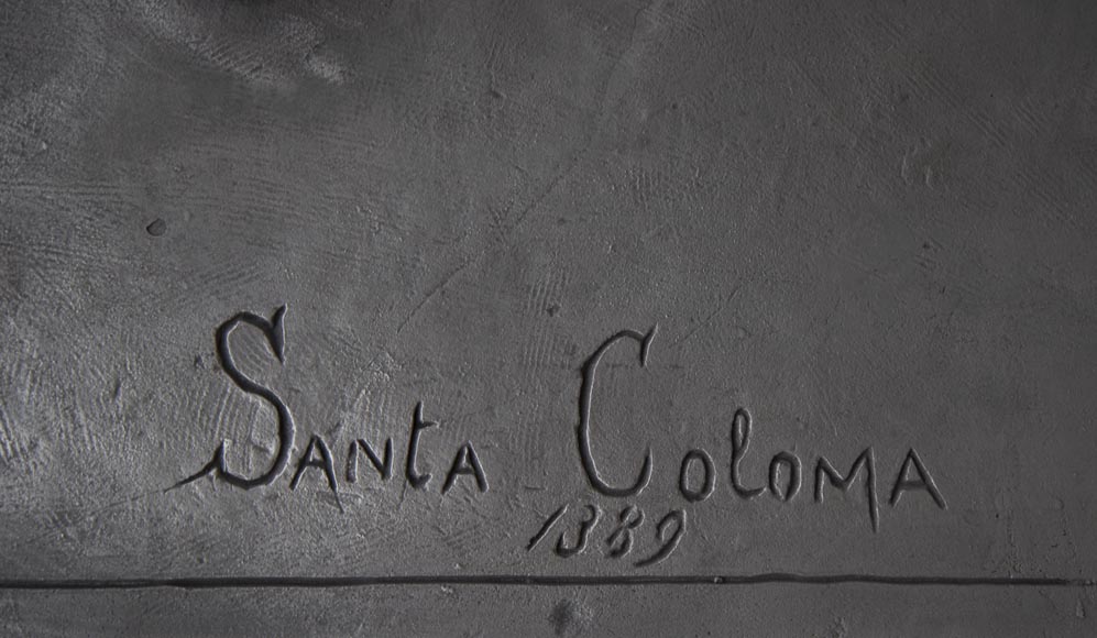 Cast iron fireback from the 20th century, with the effigy of King Charles VII Cast iron fireback from the 20th century, with the effigy of King Charles VII-6