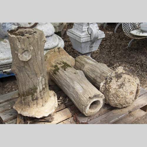 Set of Rocaille style cement posts