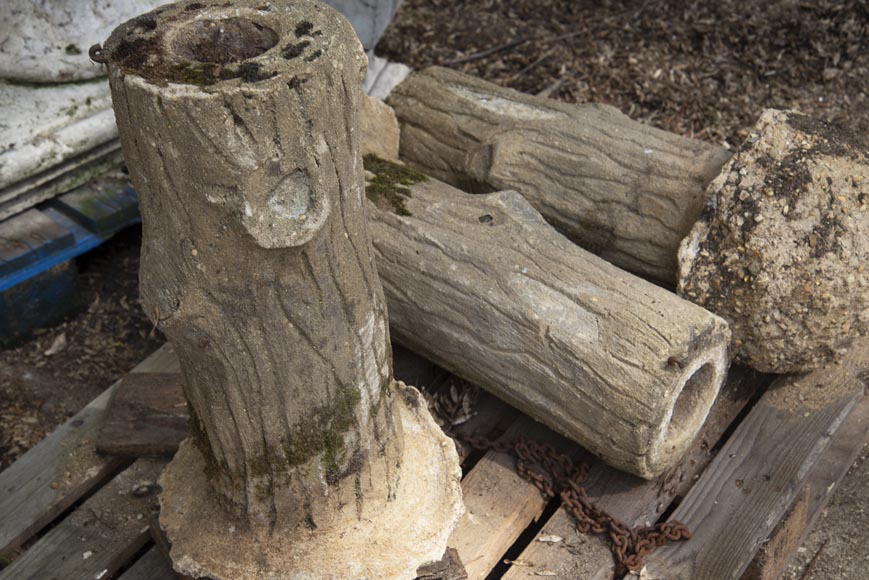 Set of Rocaille style cement posts Set of Rocaille style cement posts-7