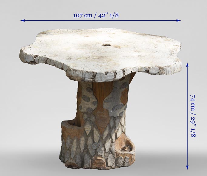 Rocaille style garden table made out of cement Rocaille style garden table made out of cement-6