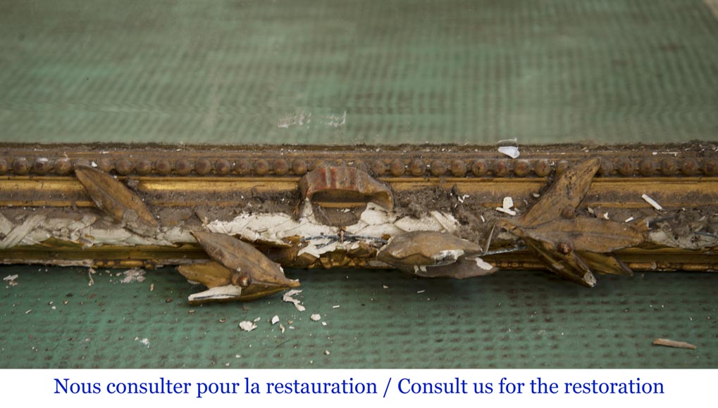 Antique gilded Trumeau, Napoleon III style, with a bevelled mirror Antique gilded Trumeau, Napoleon III style, with a bevelled mirror-6