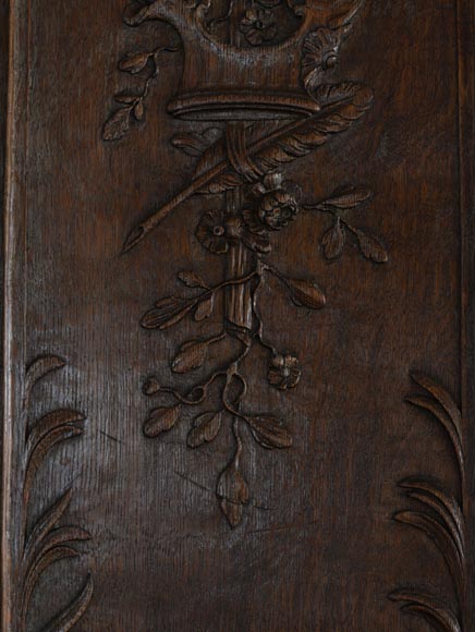 Double door in carved oak in Napoleon III style Double door in carved oak in Napoleon III style-4
