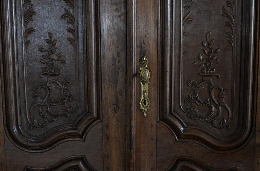 Double door in carved oak in Napoleon III style Double door in carved oak in Napoleon III style-5