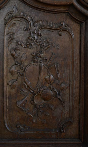 Double door in carved oak in Napoleon III style Double door in carved oak in Napoleon III style-8