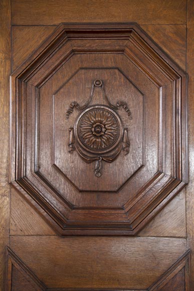 Simple door in carved oak in the Napoleon III style Simple door in carved oak in the Napoleon III style-1