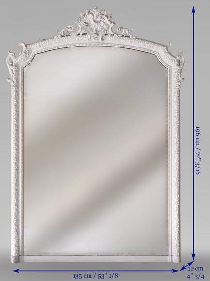 Antique Regency style trumeau with an openwork pediment adorned with a large shell Antique Regency style trumeau with an openwork pediment adorned with a large shell-6