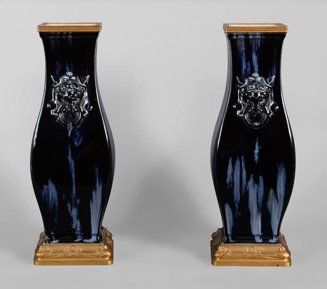 Albert-Ernest CARRIER-BELLEUSE (model by), SÈVRES Manufacture, Kin-Te-Tchin vase, 1884-0