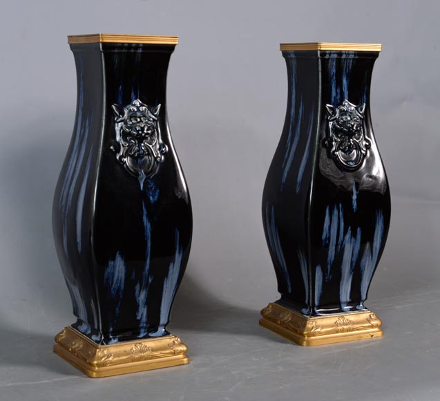 Albert-Ernest CARRIER-BELLEUSE (model by), SÈVRES Manufacture, Kin-Te-Tchin vase, 1884-2