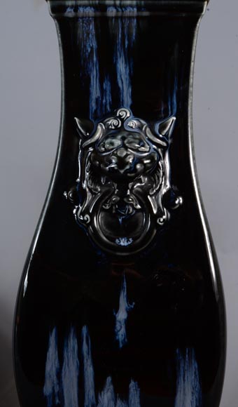 Albert-Ernest CARRIER-BELLEUSE (model by), SÈVRES Manufacture, Kin-Te-Tchin vase, 1884-4