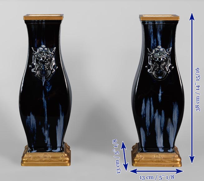 Albert-Ernest CARRIER-BELLEUSE (model by), SÈVRES Manufacture, Kin-Te-Tchin vase, 1884-9