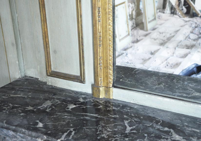 Louis XVI style paneled room comprising a Louis XVI period mantel and its trumeau Louis XVI style paneled room comprising a Louis XVI period mantel and its trumeau-12