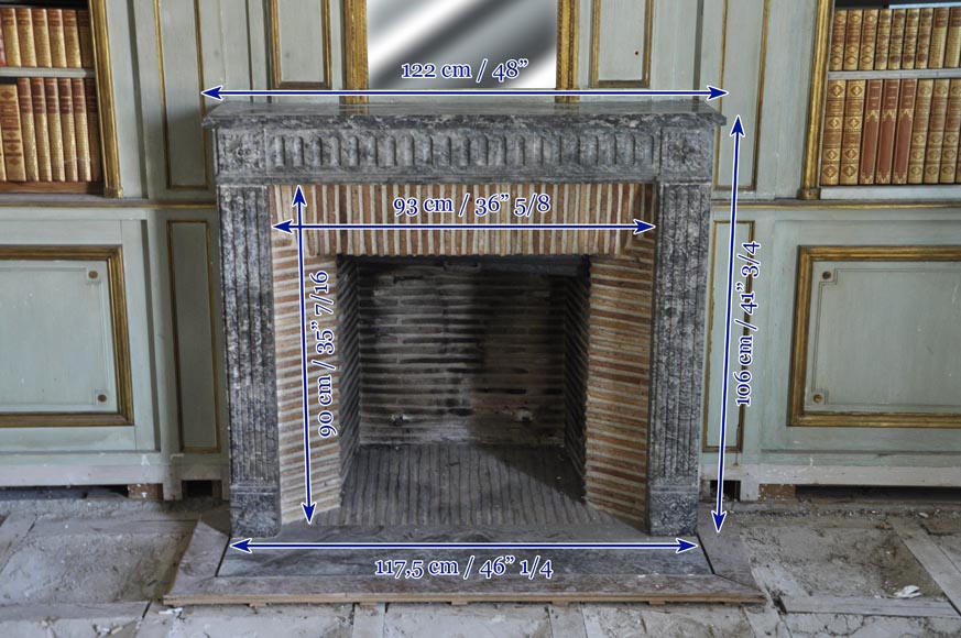 Louis XVI style paneled room comprising a Louis XVI period mantel and its trumeau Louis XVI style paneled room comprising a Louis XVI period mantel and its trumeau-23