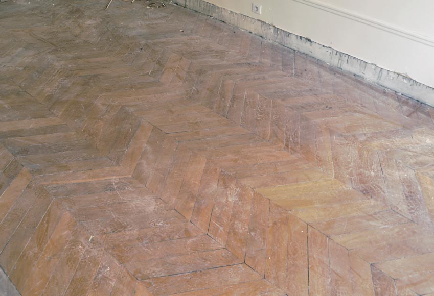 Lot of 15 m² of antique Point de Hongrie oak parquet flooring Lot of 15 m² of antique Point de Hongrie oak parquet flooring-1