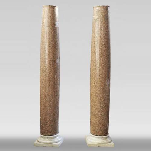 Pair of antique granite columns