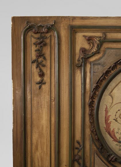 Trumeau decorated with an oil on canvas depicting a musician monkey Trumeau decorated with an oil on canvas depicting a musician monkey-5