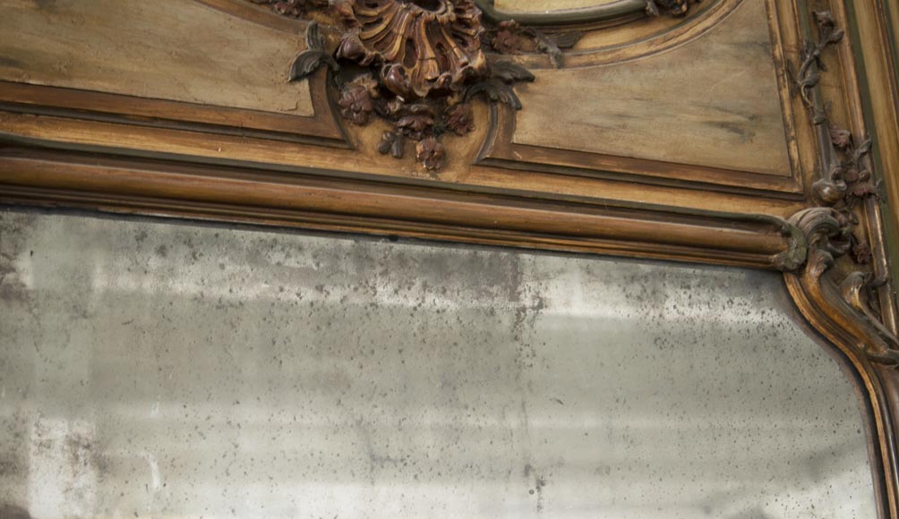 Trumeau decorated with an oil on canvas depicting a musician monkey Trumeau decorated with an oil on canvas depicting a musician monkey-8