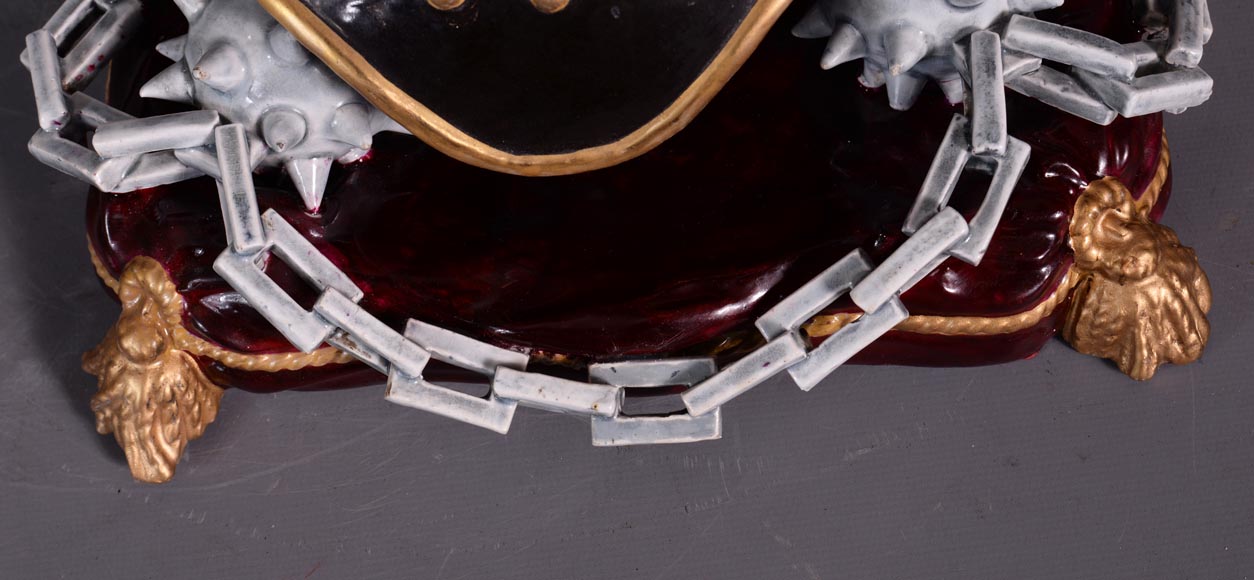 Helm clock in enameled ceramic, end of the 19th century Helm clock in enameled ceramic, end of the 19th century-9