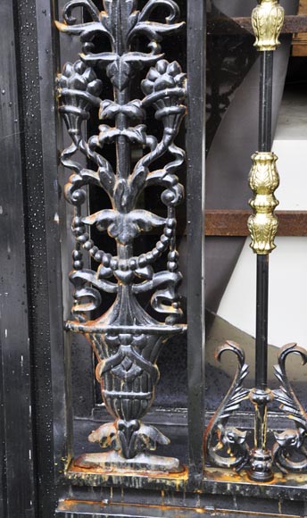 Set of four modern cast iron double doors in the style of 18th century gates-5