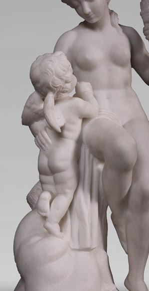 Etienne Maurice FALCONET (from) - Venus removing Cupid's quiver, in Carrara marble Etienne Maurice FALCONET (from) - Venus removing Cupid's quiver, in Carrara marble-7