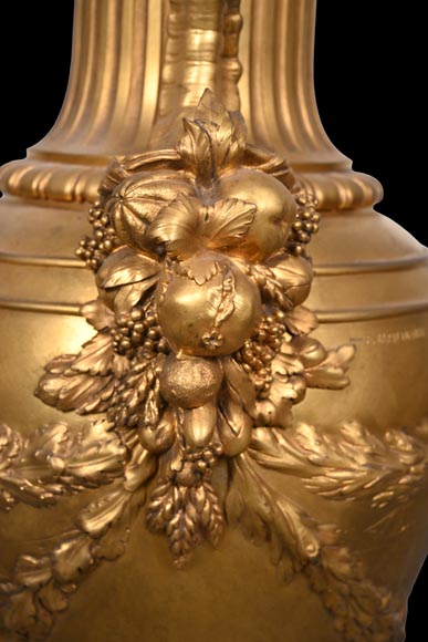 Ferdinand Barbedienne (1810-1892), Large Antique-Style Gilt Bronze Vase Ferdinand Barbedienne (1810-1892), Large Antique-Style Gilt Bronze Vase-6