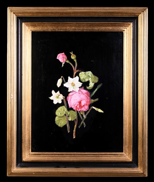 Julien-Nicolas RIVART, two porcelain marquetry panels on wood Julien-Nicolas RIVART, two porcelain marquetry panels on wood-1