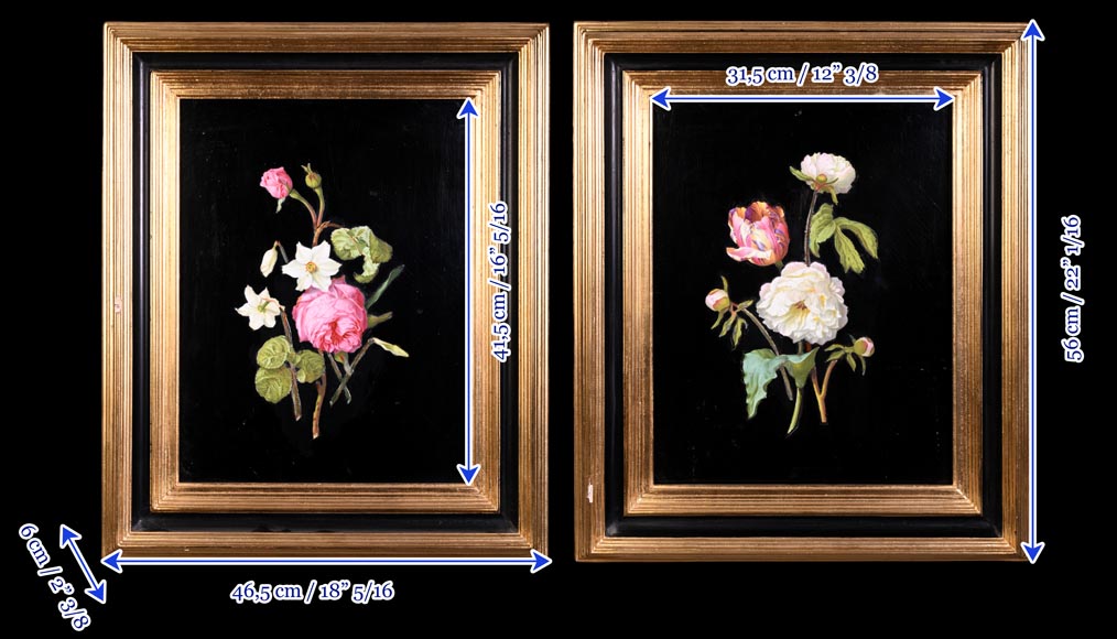 Julien-Nicolas RIVART, two porcelain marquetry panels on wood Julien-Nicolas RIVART, two porcelain marquetry panels on wood-13