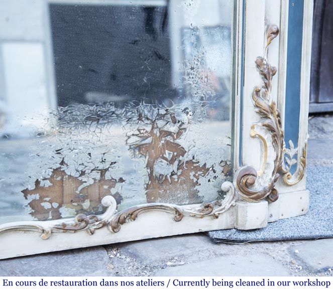 Antique Louis XV style trumeau with a pediment decorated with a beautiful shell Antique Louis XV style trumeau with a pediment decorated with a beautiful shell-5