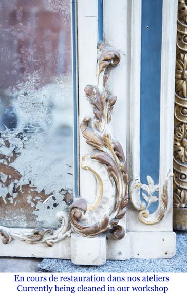 Antique Louis XV style trumeau with a pediment decorated with a beautiful shell Antique Louis XV style trumeau with a pediment decorated with a beautiful shell-6