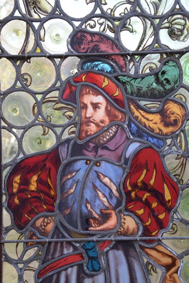 Neo-Renaissance style stained glass with characters Neo-Renaissance style stained glass with characters-6