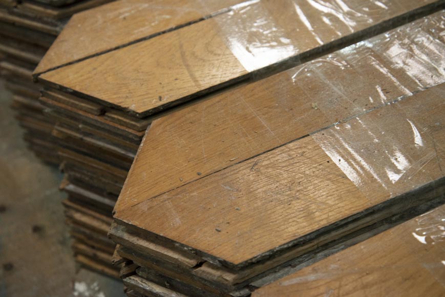 Lot of about 19 m2 of antique Point de Hongrie oak parquet flooring Lot of about 19 m2 of antique Point de Hongrie oak parquet flooring-4