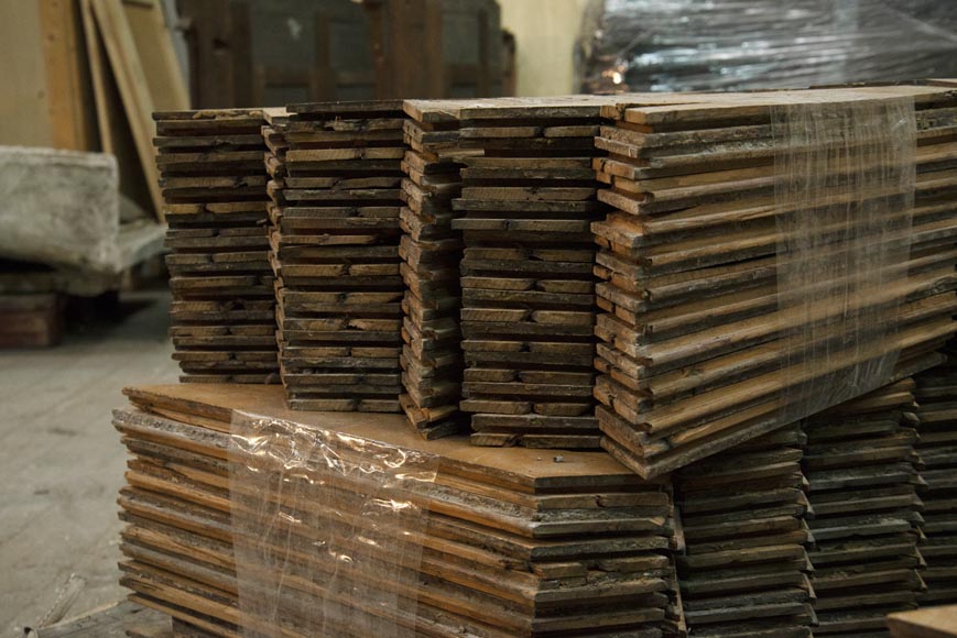 Lot of about 19 m2 of antique Point de Hongrie oak parquet flooring Lot of about 19 m2 of antique Point de Hongrie oak parquet flooring-7