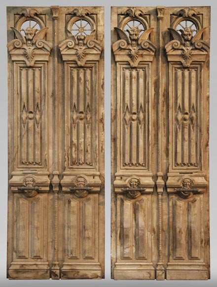 Pair of Napoleon III style oak doors Pair of Napoleon III style oak doors-0