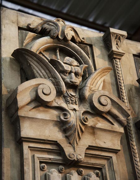 Pair of Napoleon III style oak doors Pair of Napoleon III style oak doors-3