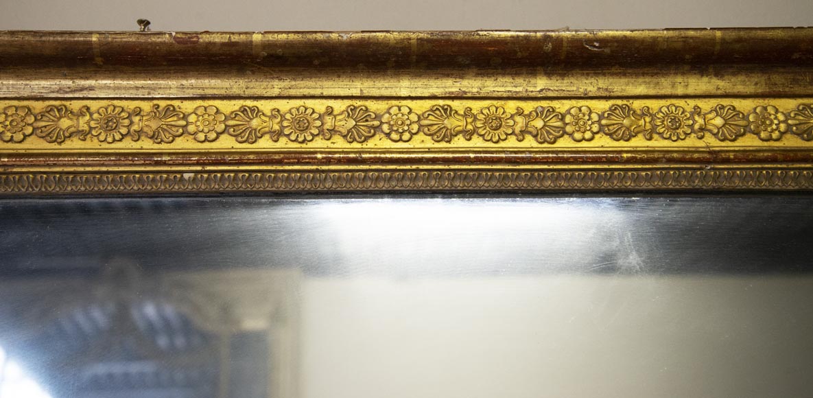 Antique Restoration period trumeau decorated with flower friezes Antique Restoration period trumeau decorated with flower friezes-1