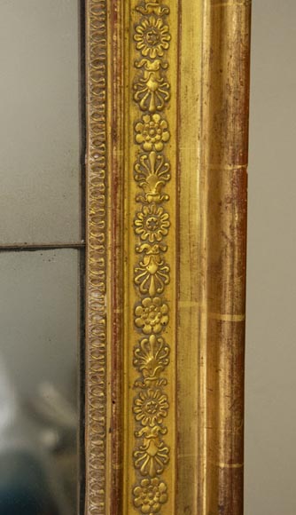 Antique Restoration period trumeau decorated with flower friezes Antique Restoration period trumeau decorated with flower friezes-3