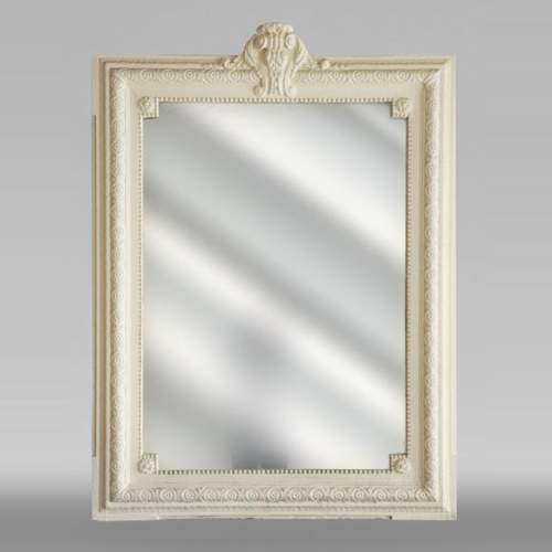 Small trumeau painted in white with roses 