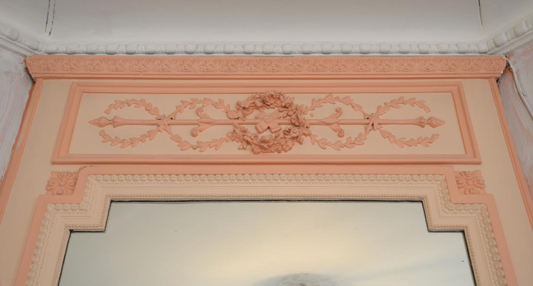 Antique Louis XVI style trumeau, decorated with laurel wreaths Antique Louis XVI style trumeau, decorated with laurel wreaths-1