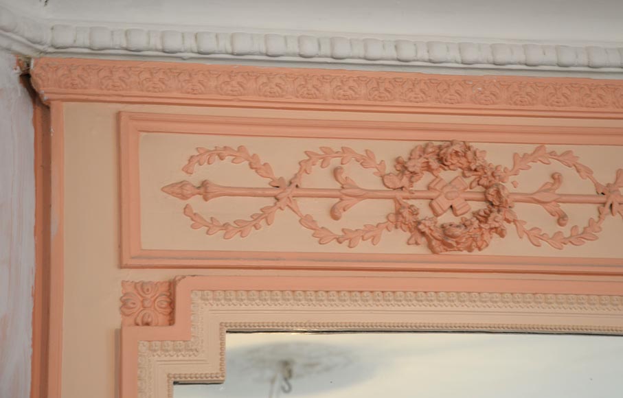 Antique Louis XVI style trumeau, decorated with laurel wreaths Antique Louis XVI style trumeau, decorated with laurel wreaths-2